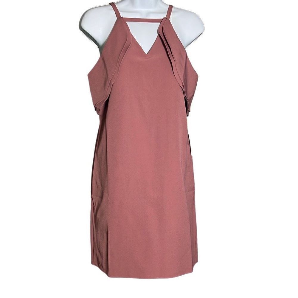 Cooper & Ella Women's Sleeveless Tier Fold Accent Mini Rose Pink Dress XS NWT